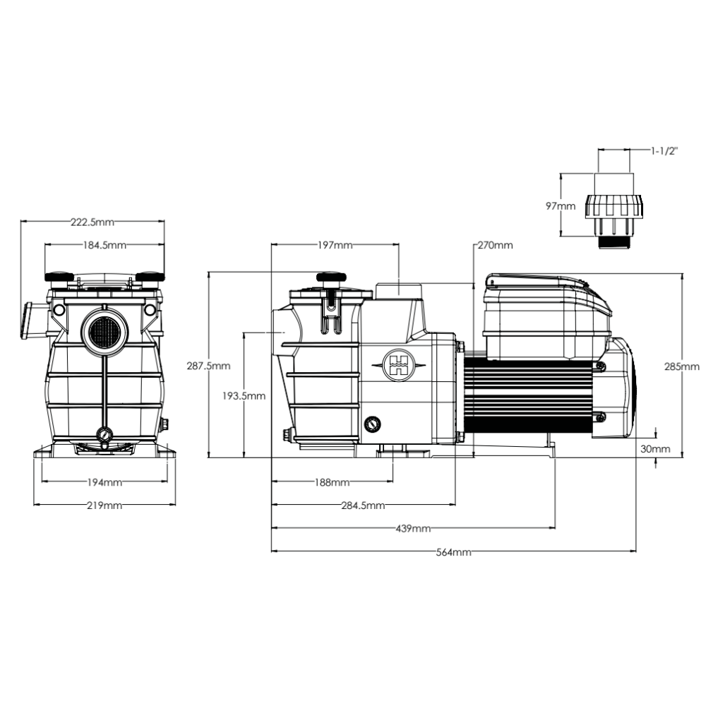 Насос Hayward Max Flo VS SP1811VS (220 В, 13.5 м3/ч, 1.1 HP), 4-х скоростной