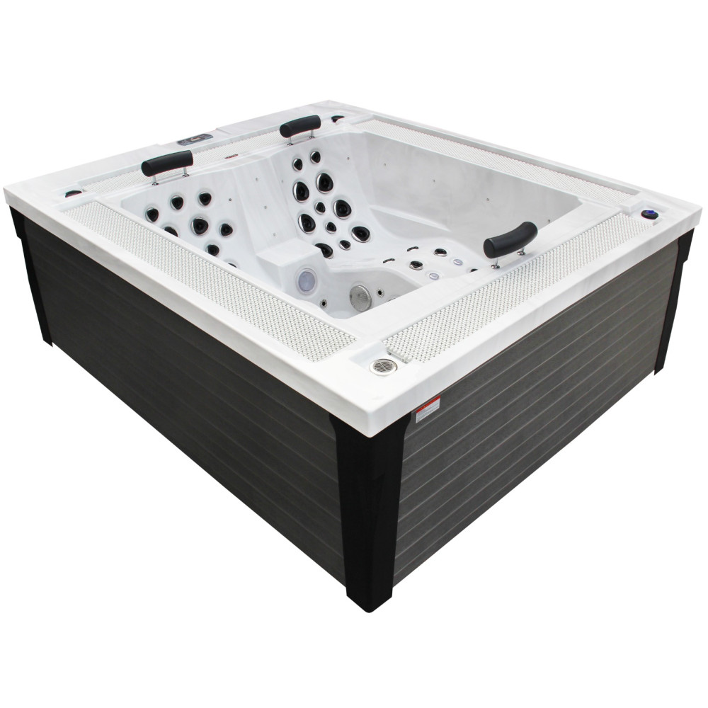 Переливной СПА-бассейн Aquajoy Marmaris (230х198х89 см), Серебристо-белый мрамор