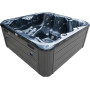 Гидромассажный СПА-бассейн Aquajoy Riviera (200х200х90 см), темный опал, с динамиками и LED-подсветкой