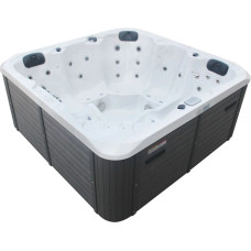 Гидромассажный СПА-бассейн Aquajoy Riviera (200х200х90 см), серебристо-белый мрамор, с динамиками и LED-подсветкой