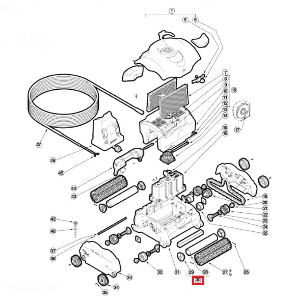 Валик для колес для робота-пылесоса Hayward SharkVAC / XL (RCX97410)