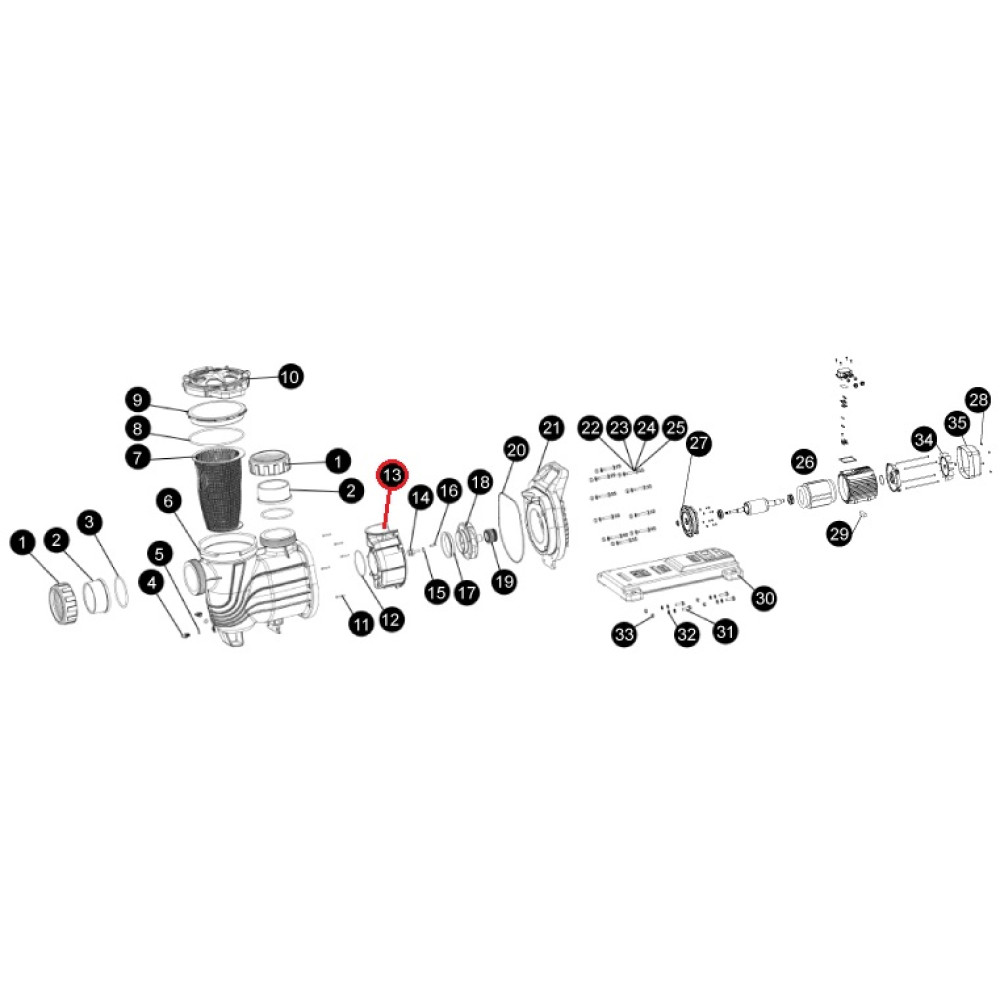 Пластиковое кольцо диффузора насоса SLP, (A09150028 №13)