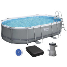 Каркасный бассейн Bestway 56448 Power Steel (488х305х107 см) с картриджным фильтром.