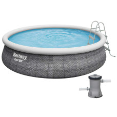 Надувной бассейн Bestway 57372 (457х107 см), с картриджным фильтром и лестницей.