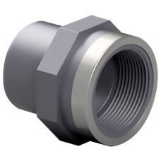 Адаптер-втулка ПВХ Effast RGRAFR020B с металлическим кольцом, d20x1/2"