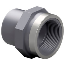 Адаптер-втулка ПВХ Effast RGRAFR050E с металлическим кольцом, d50x1-1/4"