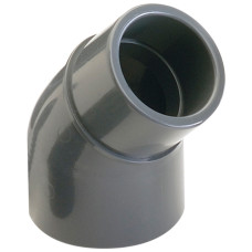Колено клеевое 45° ПВХ Hidroten 1001742, редукционное, d32x32x25 мм