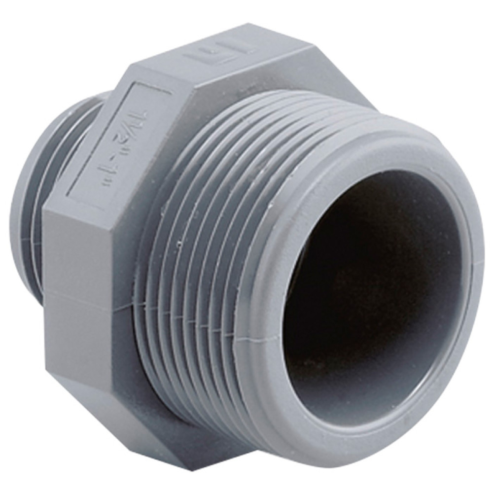 Ниппель переходной ПВХ Hidroten 1002457, НР-НР, d2"- 3/4"