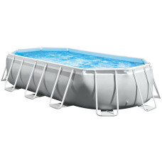 Каркасный бассейн Intex 26796 OVAL (503х274х122 см) с картриджным фильтром, лестницей и тентом.