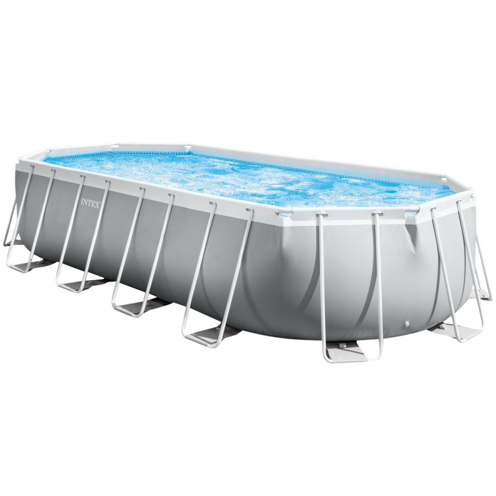 Каркасный бассейн Intex 26798 OVAL (610х305х122 см) с картриджным фильтром, лестницей и тентом.