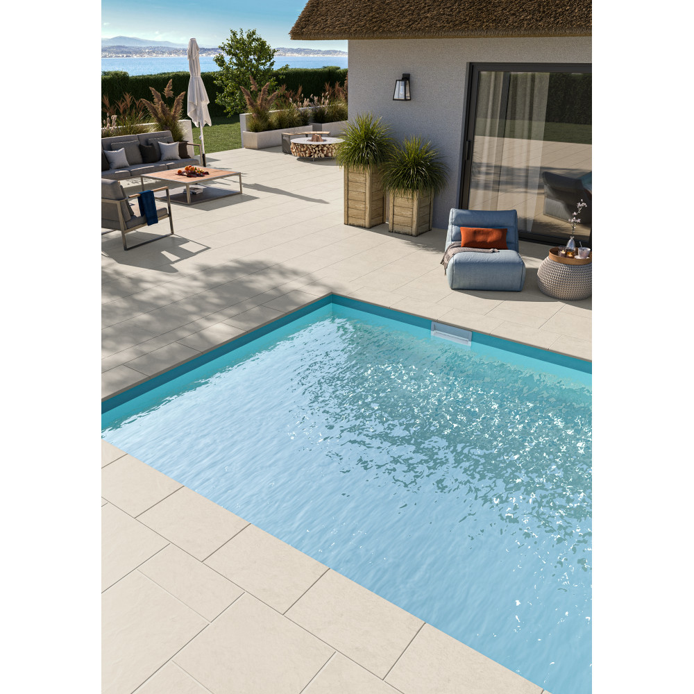 Камень 33 бортовой плоский 50х33, Rustique bullee, тон Pierre 310021