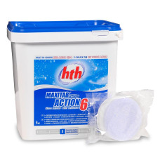 Медленнорастворимые+шок комплексные хлорные таблетки hth 6в1 5кг, 250г (Франция) K801785H1