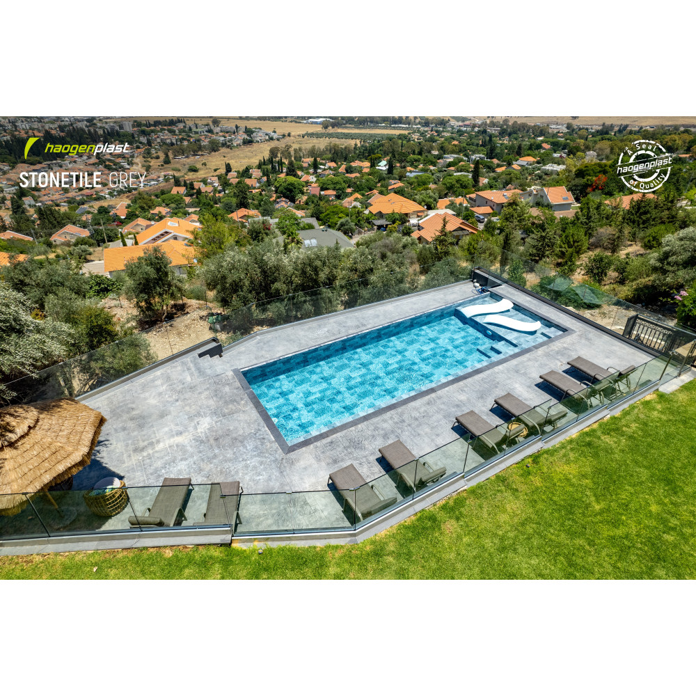 Мембрана StoneTile Grey плитка 40х20 см, 1.65м армированная с лаковым покрытием 327198043001