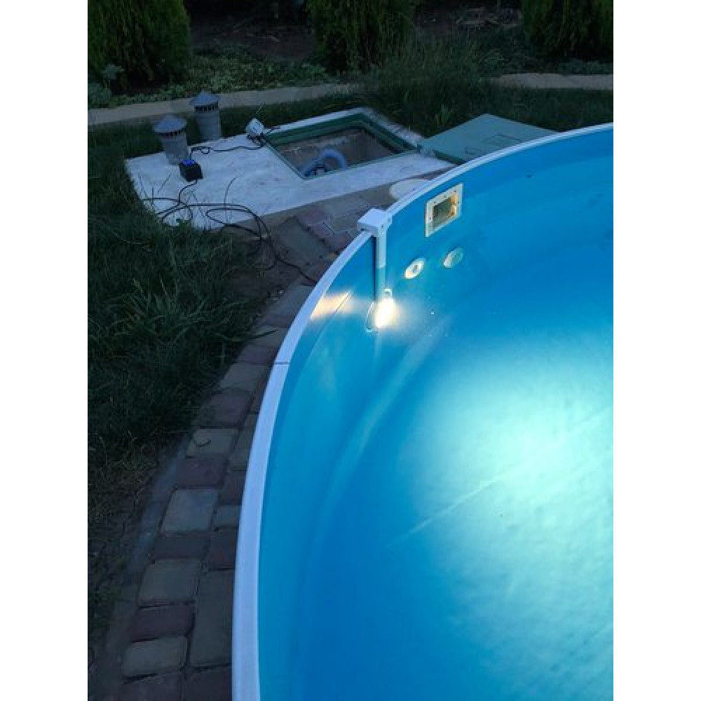 Прожектор RGB навесной для каркасных бассейнов, LED 8Вт, 12В, с трансформатором, 360лм, 120° PG-0511711