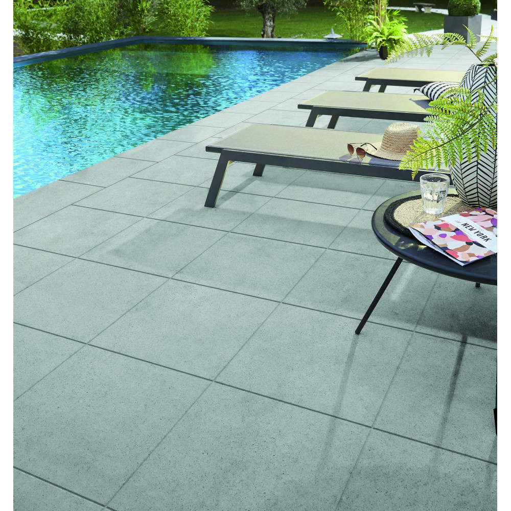 Камень террасный 50х50х3.5см, гамма Rustique bullee, тон Gris, м2 310177