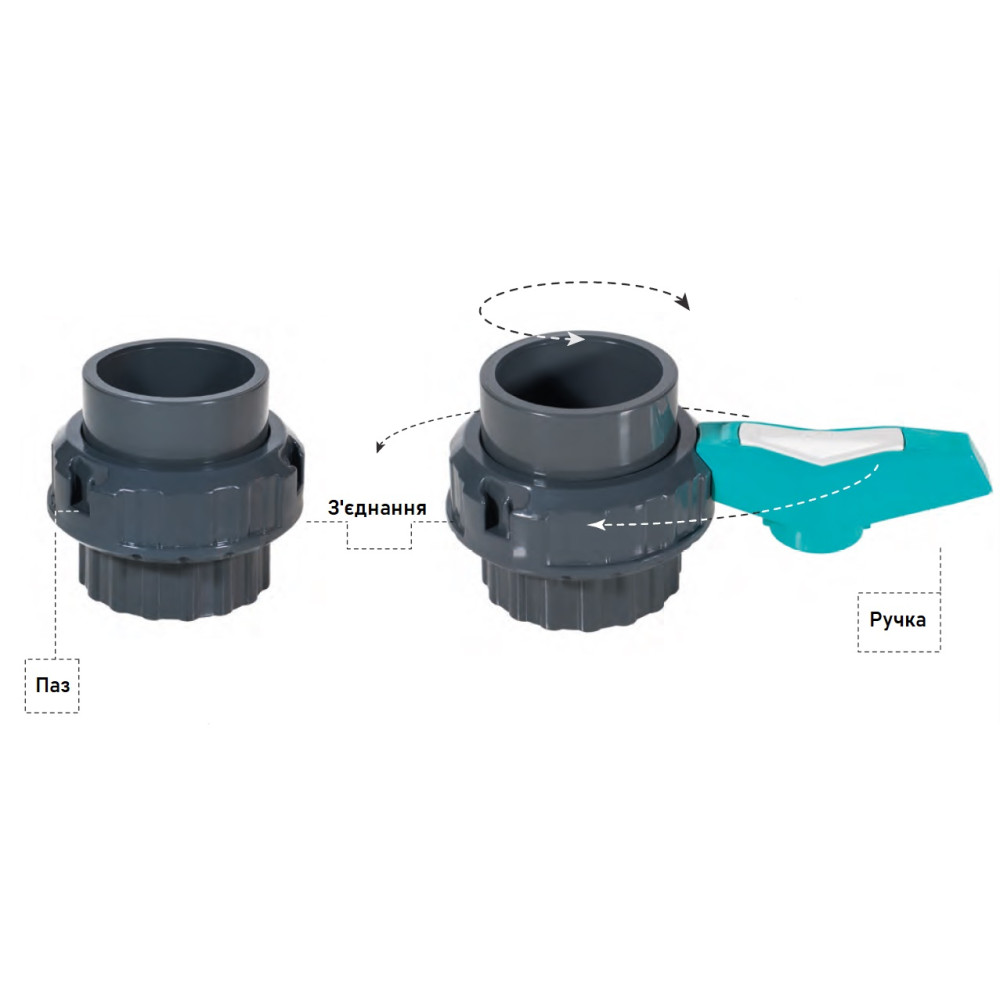 Шариковый кран 90 мм, (клеевое соединение), PN16, Fitvalf 131118L