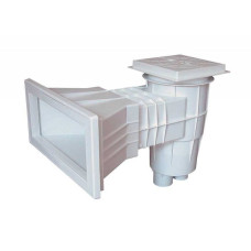 Скиммер LUX широкий под лайнер, латунные вставки, с квадратной крышкой PG-04222BFW