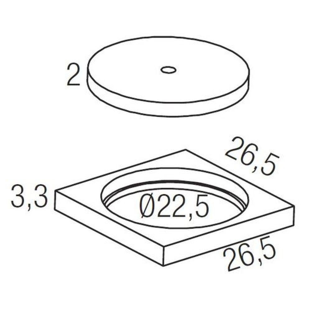 Крышка скиммера Pierra 26.5х26.5х3.5см, Rustique bulle, тон Pierre 310607