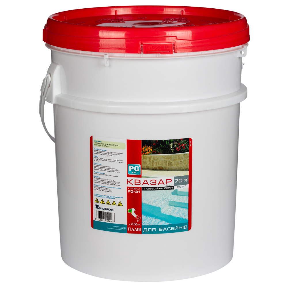 PG-31.25 Табл. 7г, 25кг 70% Quasar не стабилизированного хлора (гипохлорит кальция) PG-31.25