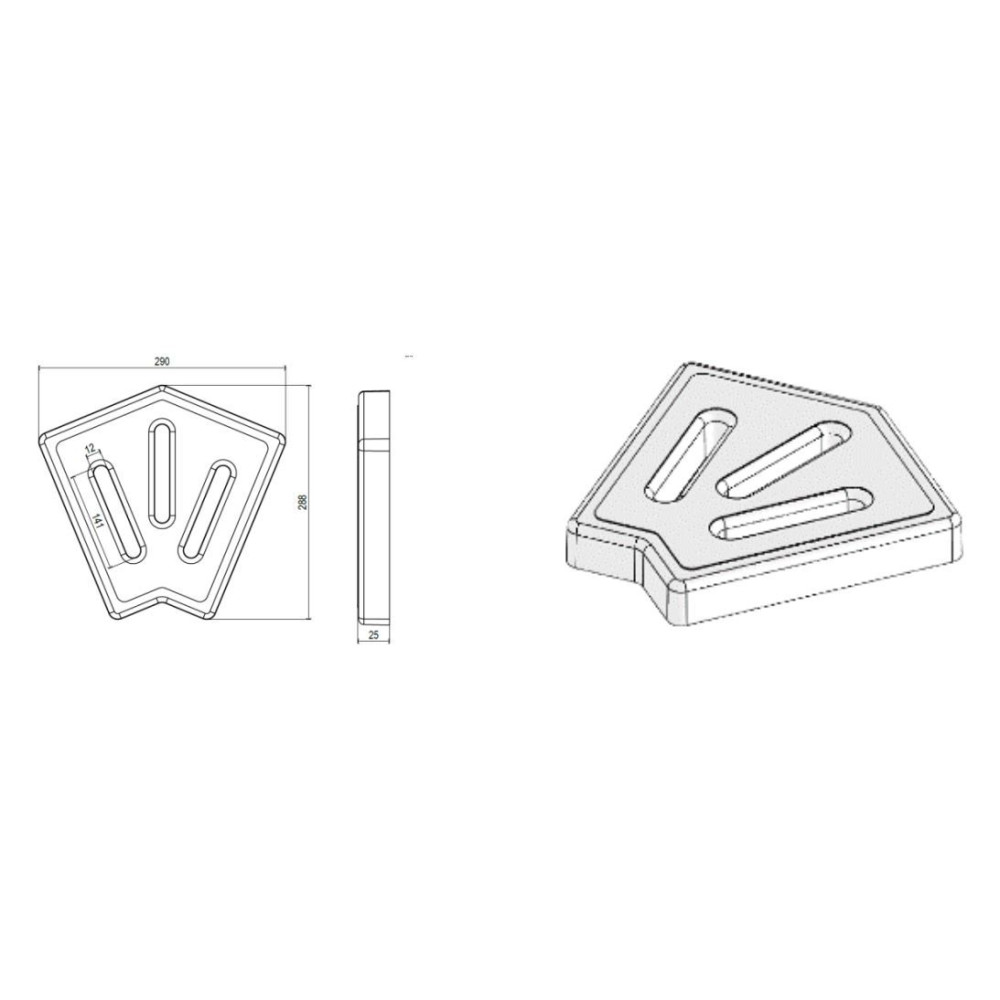 Угол 45 градусов 25 см для переливной решетки PG-037432