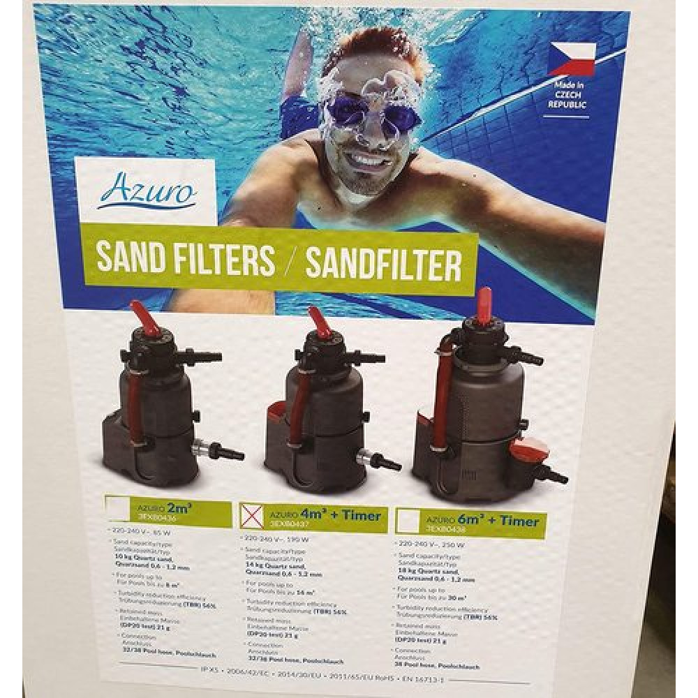 Станция фильтрации 4 м3/год, для 14 кг песка, Azuro 3EXB0437