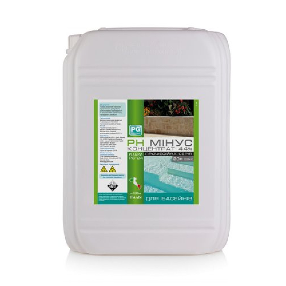 PG-24 pH минус 20л/28кг 44% (Италия) жидкий, PG-EXPO pH new BLU концентрат PG-24