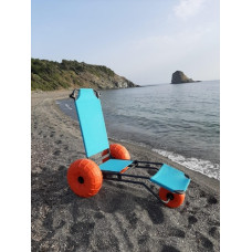 Пляжное кресло-шезлонг на 3 колеса + подлокотники и ремень безопасности Beachstar 1514.3