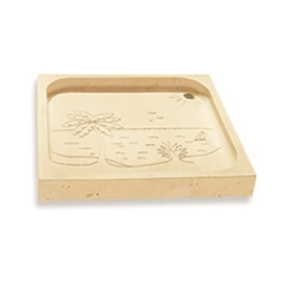 Поддон для душа "пляж" 68х68х5см, Rustique bullee, тон Pierre 313603