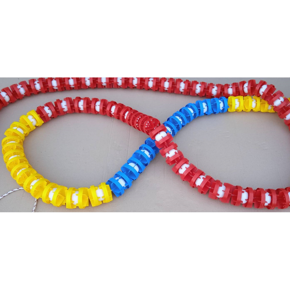 Разграничительная дорожка PG 25м (сине-желто-красная), со шнурком и крючком 148мм PG-14531-1