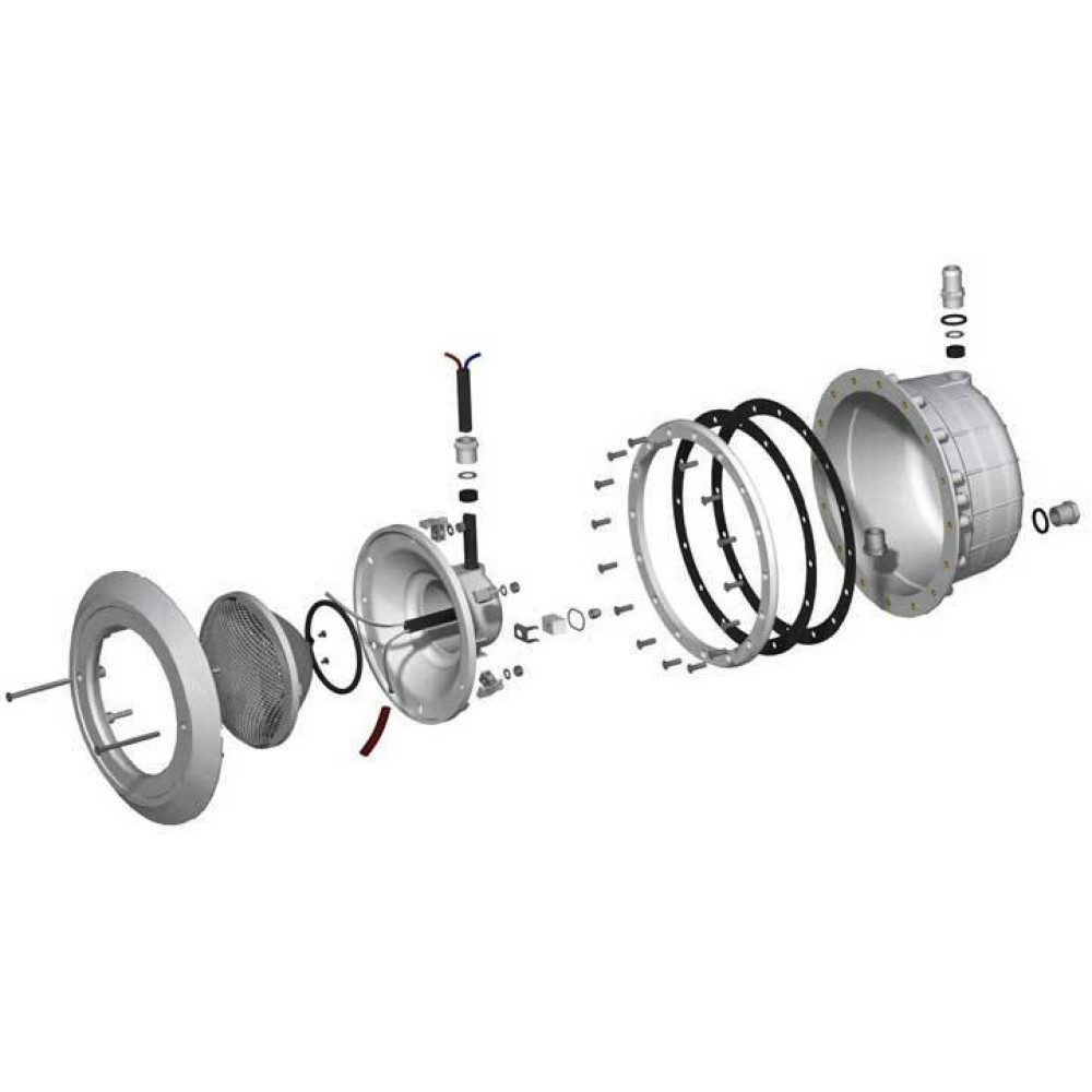 Прожектор под лайнер латунные вставки, 300Вт, 12В галогеновый без гофры PG-052118B