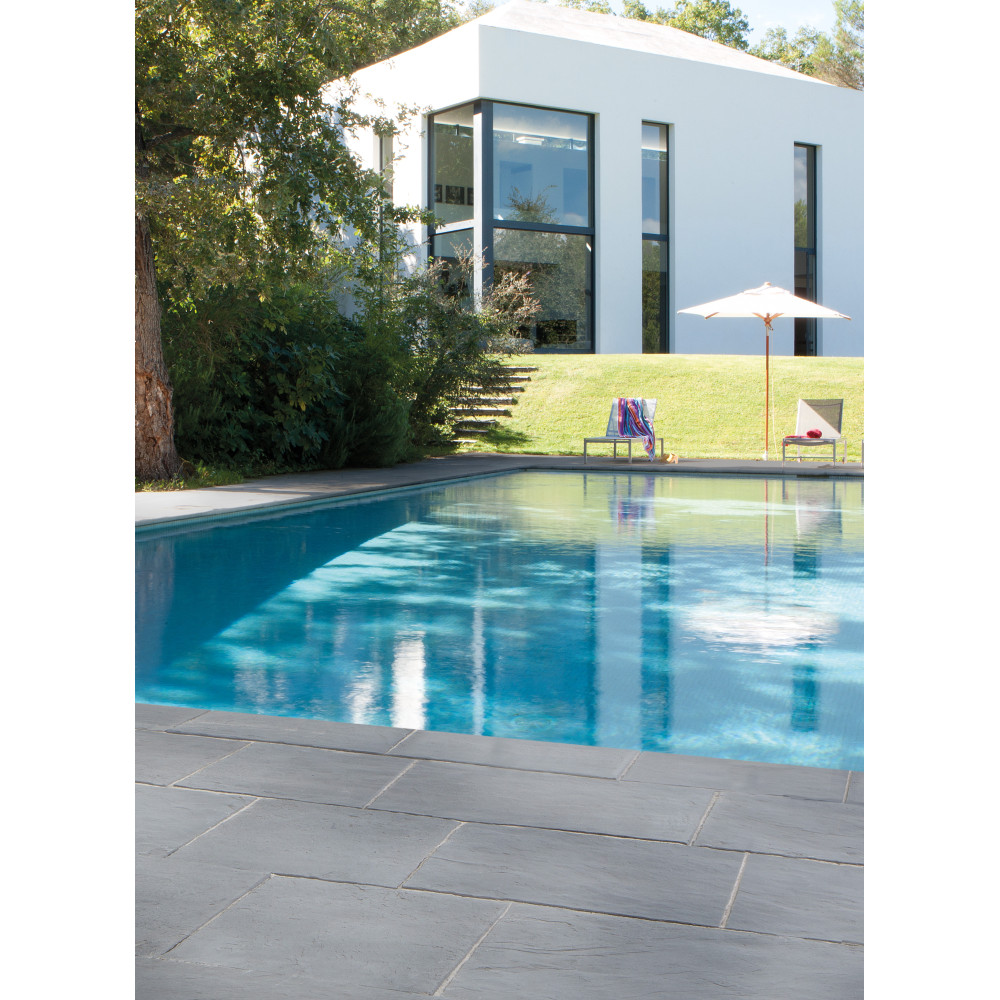 Камень CALCARA 60х32х3,5 см бортовой, тон Gris 310161