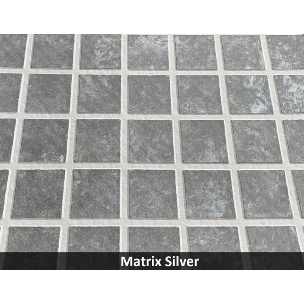 Армированная мембрана StoneFlex, серебряная мозаика MATRIX SILVER, 1,65 с лаковым покрытием MATRIX SILVER