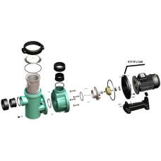 Задняя крышка (между двигателем и насосной частью) насоса FLOODER, PG-0111FLO40