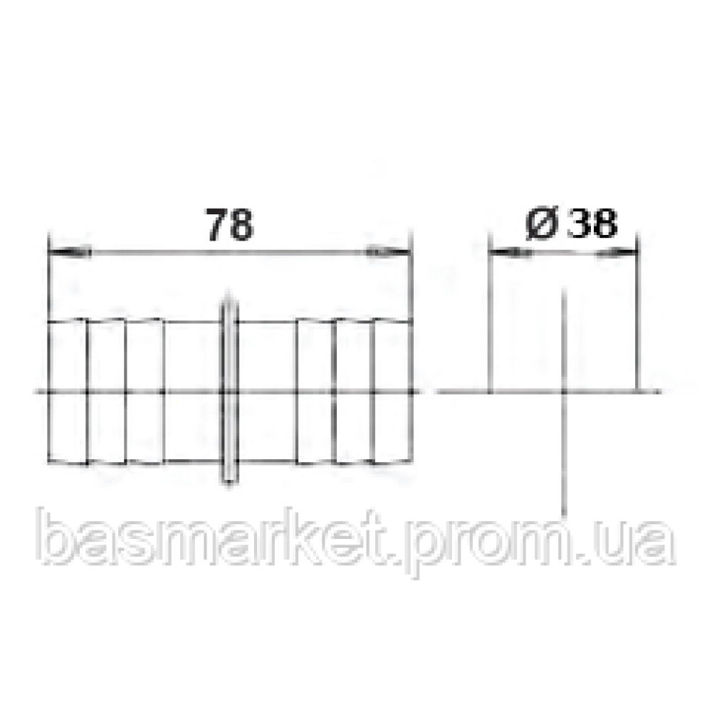 Соединение для шланга, диаметр 38 мм PA170152