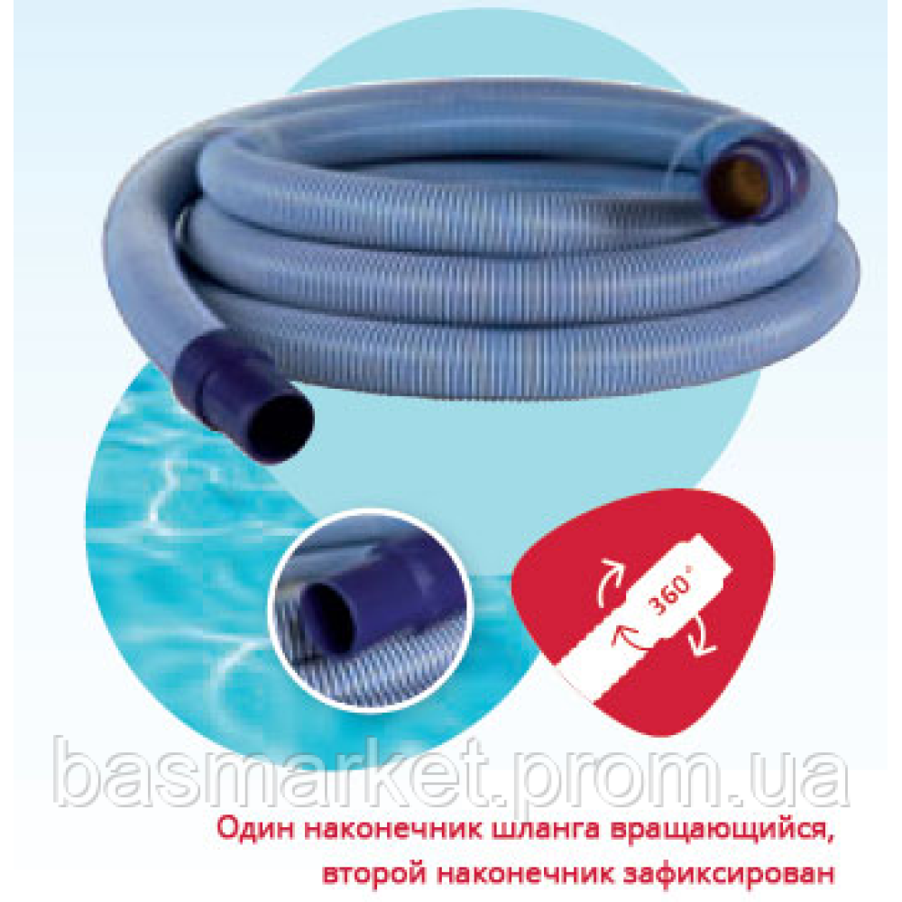 Плавающий шланг для бассейна, диаметр 38 мм, упаковка 15 м.п. с соединением (Sorodist) EVAFLEX38_15