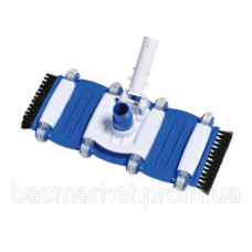 Щетка вакуумная Deluxe (35 см) гибкая, поворотная, с боковым ворсом, ручкой и пружинным зажимом  для бассейна