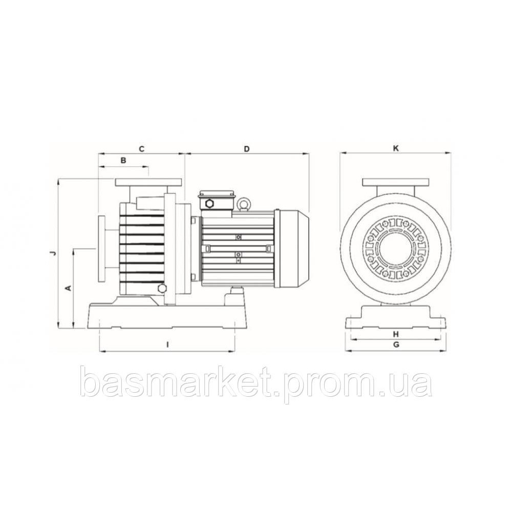 Насос для бассейна KONTRA 4- 300 , IE3,1450 rpm  400B, 43 м3/ч, 2,2 кВт, фланцевое  110 мм, без предфильтра