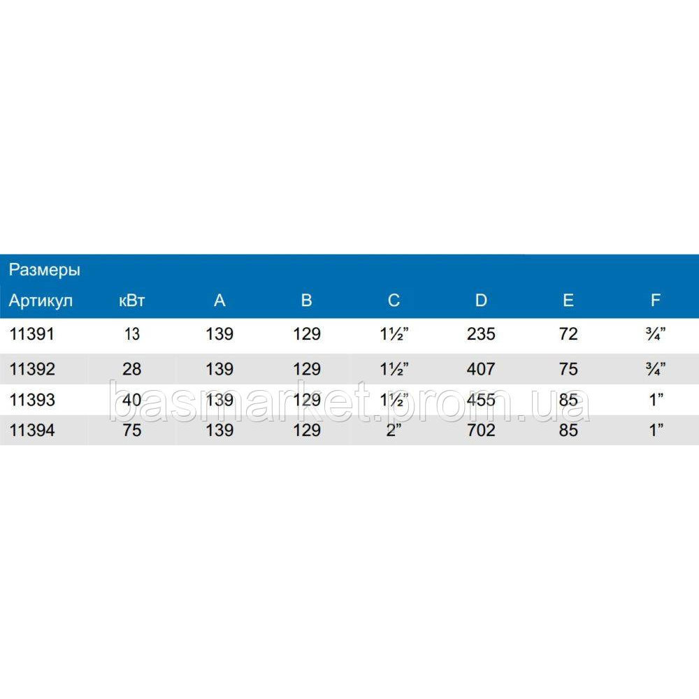 Теплообменник для бассейна B130.FF 38кВт трубчатый B130
