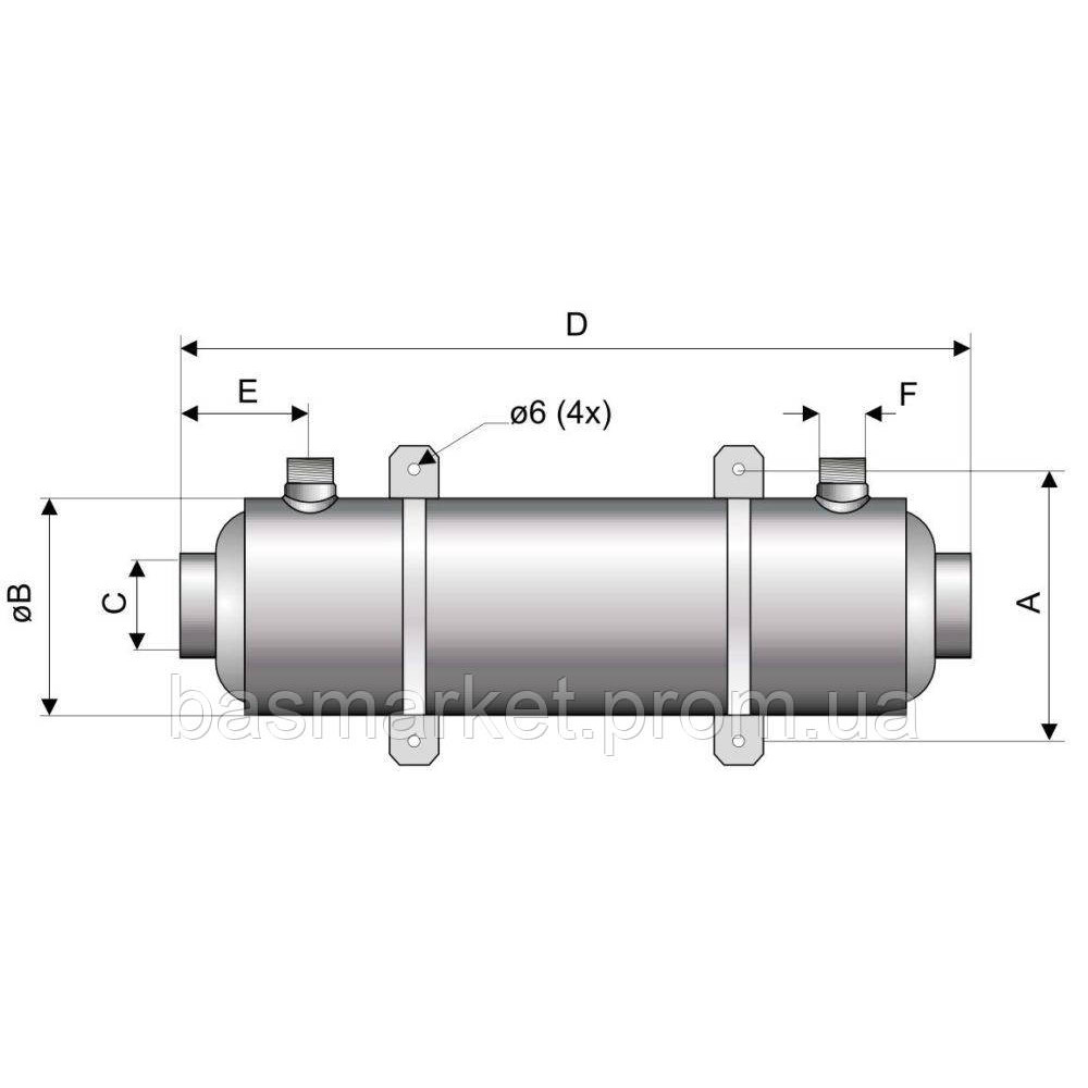 Теплообменник для бассейна B300.FF 88кВт трубчатый B300