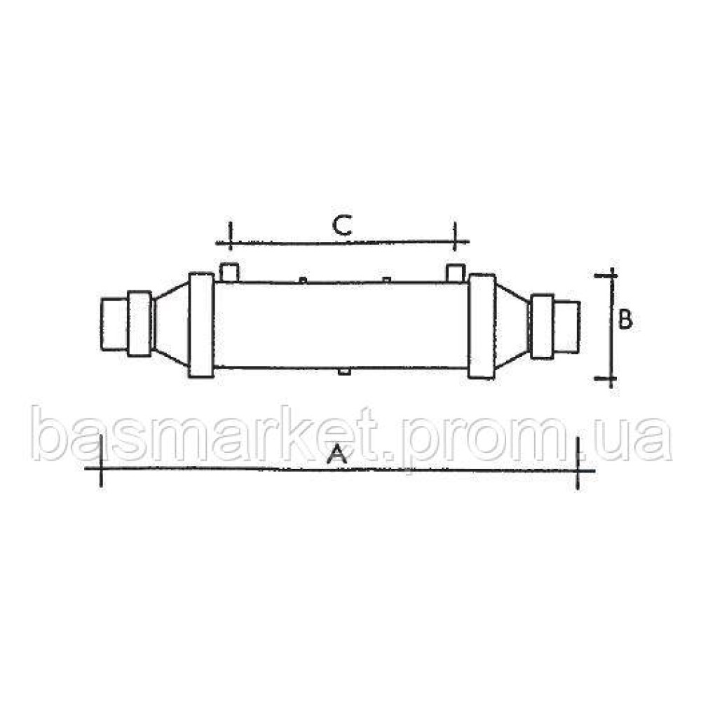 Теплообменник для бассейна B500.FF 145кВт трубчатый B500
