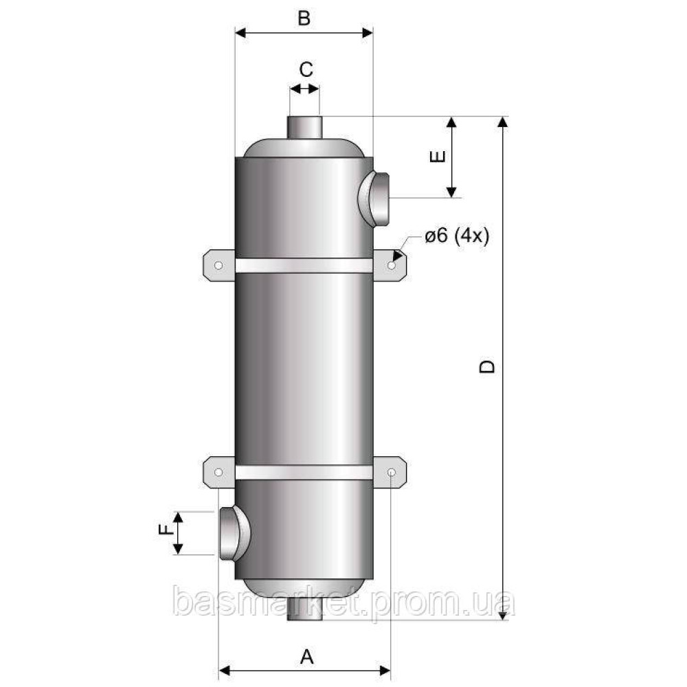 Теплообменник для бассейна B70.FF 20кВт трубчатый B70