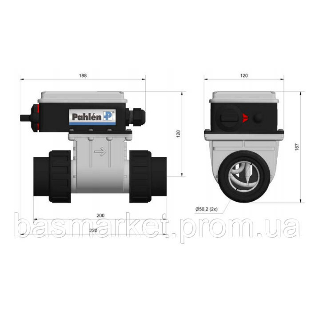 Электроводонагреватель SPA Pahlen 1,5 кВт пластиковый с реле протока и термостатом 141650