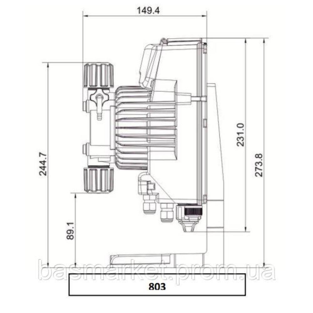 ЦИФРОВОЙ ДОЗИРУЮЩИЙ НАСОС МЕМБРАННОГО ТИПА TPR803 (PH/RX) TEKNA EVO
