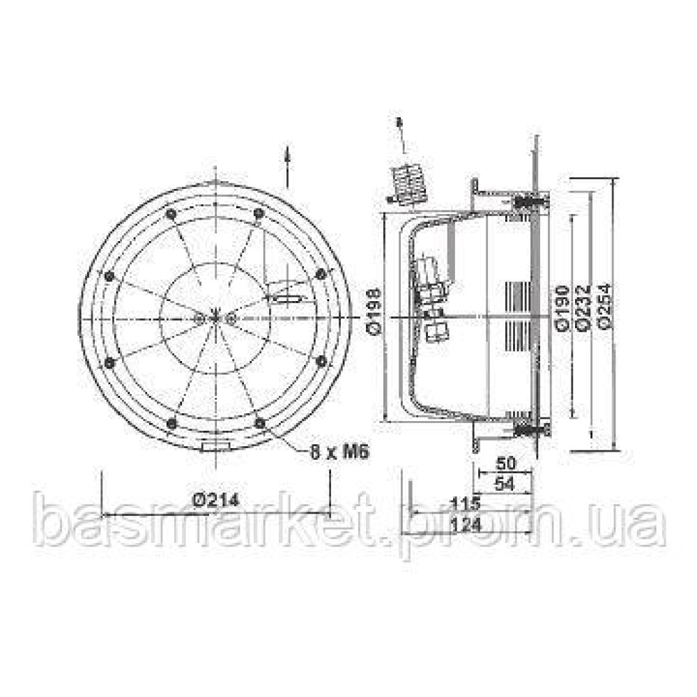 Прожектор MTS белый 300 Вт/12 В ABS, под бетон, регулируемый рефлектор