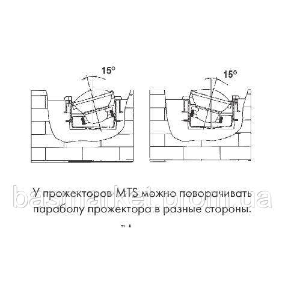 Прожектор MTS 300 Вт/12 В ABS, для пленки, регулируемый рефлектор