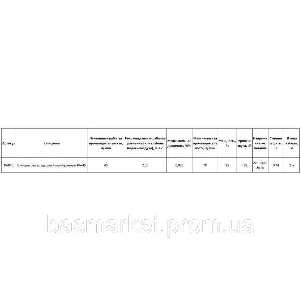 Компрессор для пруда и септика Jebao Jecod PA 45 мембранный на 45 л/мин для подачи воздуха